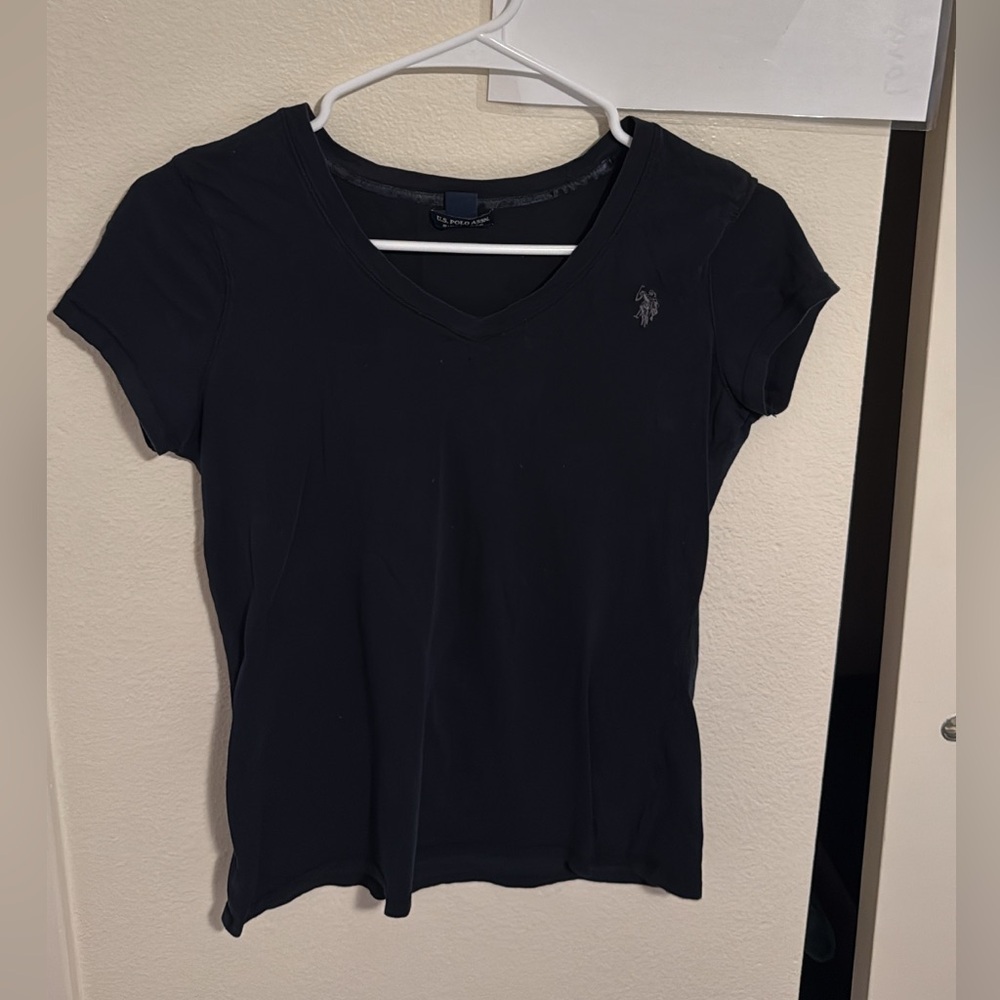U.S. Polo Assn. Black Fitted Polo Tee
